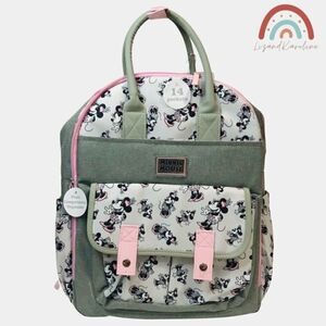 New! Disney Baby Minnie Mouse Multi-Piece Diaper Backpack Changing Pad Bag Set